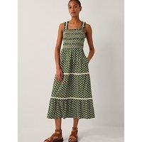 Monsoon Daisey Geo Jersey Dress - Khaki
