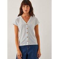 Monsoon Sasha Stripe Jersey T-Shirt - Ivory - Cream