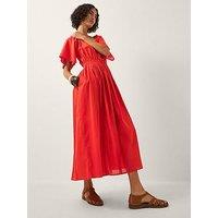 Monsoon Lane Tiered Dress - Rust Orange