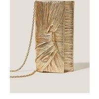 Monsoon Mia Pleated Knot Clutch - Beige