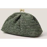 Monsoon Lana Raffia Clutch - Sage