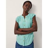 Monsoon Evelyn Shirred Shirt - Sea Green