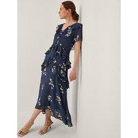 Monsoon Celeste Ruffle Dress - Navy