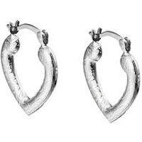 Seol + Gold Sterling Heart Shaped Hoops - Silver