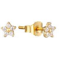Seol + Gold Cz Daisy Flower Studs