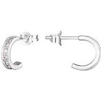 Seol + Gold Sterling Silver Cz Half-Hoop Stud Earrings