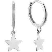 Seol + Gold Sterling Star Charm Hoops - Silver
