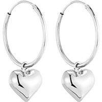 Seol + Gold Sterling Silver Puffy Heart Hoops