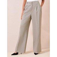 Friends Like These Premium Elastic Back Tailored Wide Leg Trousers - Grey