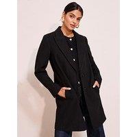 Friends Like These Tailored Single Button Coat - Black