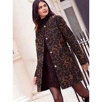 Friends Like These Collarless Swing Coat - Animal Print