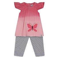 Lilly + Sid Baby Girls Multicoloured Butterfly And Stripe Print Dress And Legging Set