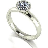 Moissanite 9Ct White Gold 1Ct Rub Set Wed Fit Moissanite Solitaire Ring