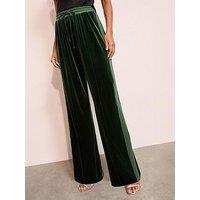 Friends Like These Velvet Wide Leg Trouser - Green