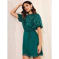 Friends Like These Hotfix Mini Dress - Deep Green