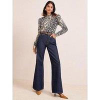 Friends Like These Printed Textured Jersey Top - Black