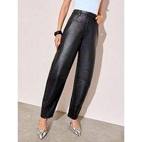 Friends Like These Pu Barrel Trouser - Black