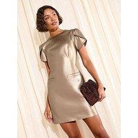 Friends Like These Shift Pu Mini Dress - Gold