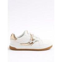 River Island Older Girls Heart Charm Trainers - White