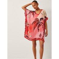 Monsoon Alex Tassle Kaftan - Rust Orange