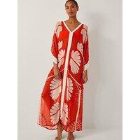 Monsoon Nara Printed Kaftan - Rust - Orange
