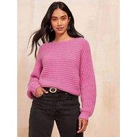 Friends Like These Slash Neck Jumper - Pink