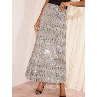 Friends Like These Silver Sequin Skirt - Silver