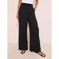 Friends Like These Spot Elasticated Waist Trousers - Black