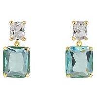 Orelia Statement Crystal Double Drop Earrings