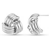 Orelia Interlocking Statement Stud Earrings - Silver