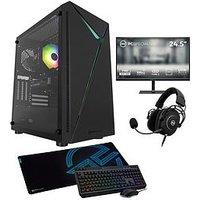 Pcspecialist Fusion 25 Gaming Desktop (Rtx 5060, Amd Ryzen 5, 16Gb Ram, 1Tb Ssd) With 24.5In Monitor, Headset, Keyboard, Mouse & Mat