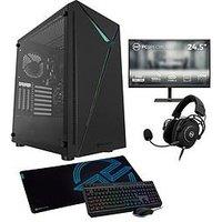 Pcspecialist Fusion 10 Gaming Desktop (Amd Ryzen 5, 8Gb Ram, 512Gb Ssd) With 24.5In Monitor, Headset, Keyboard, Mouse & Mat