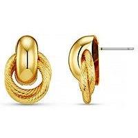 Orelia Mini Textured Interlocking Earrings - Gold