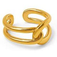 Orelia Interlocking Open Plated Adjustable Ring - Gold