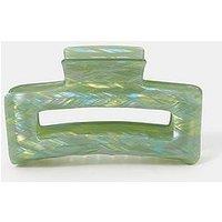 Accessorize Iridescent Resin Rectangular Claw Clip - Green