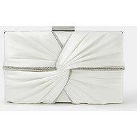 Accessorize Bridal Satin Pleat Clutch Bag - Cream