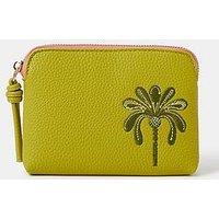 Accessorize Embroidered Palm Coin Purse - Green