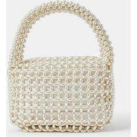 Accessorize Pearl Bridal Handbag - Cream