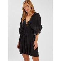 Accessorize Crochet Trim Kaftan - Black