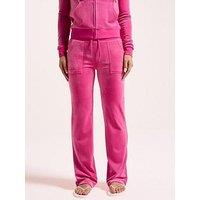 Juicy Couture Straight Leg Track Pant With Pockets - Very Berry