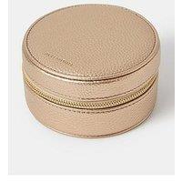 Accessorize Round Metallic Jewellery Box - Gold