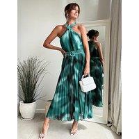 Style Cheat Paige Pleated Dress - Blue