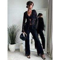 Style Cheat Lace Lined Trouser - Black