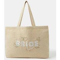 Accessorize Bride Canvas Shopper Bag - Cream