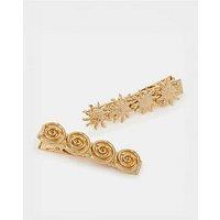 Accessorize 2-Pack Soleil Metal Hair Clips - Gold