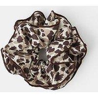 Accessorize Leopard Print Layered Hair Scrunchie - Brown