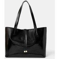 Accessorize Patent Tote Bag - Black
