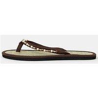 Accessorize Sparkle Starfish Seagrass Flip Flops - Brown