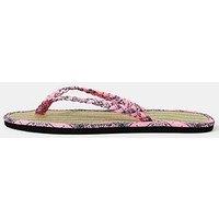 Accessorize Braided Bandana Seagrass Flip Flops - Pink