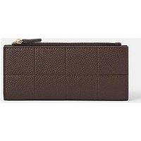 Accessorize Large Woven Zip Purse - Brown